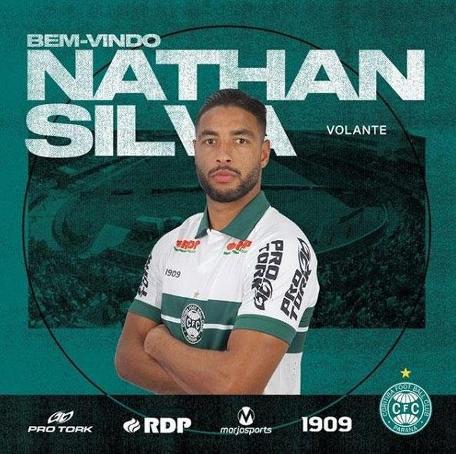 O Coritiba anunciou a contratao do volante Nathan, que pertence ao Atltico e estava no Atltico-GO