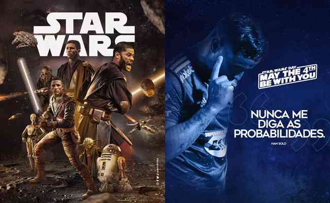 Nesta quarta-feira (4), Atltico e Cruzeiro celebraram o dia oficial da franquia Star Wars nas redes sociais