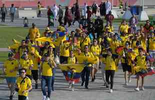 Torcedores do Equador no jogo de abertura da Copa do Mundo