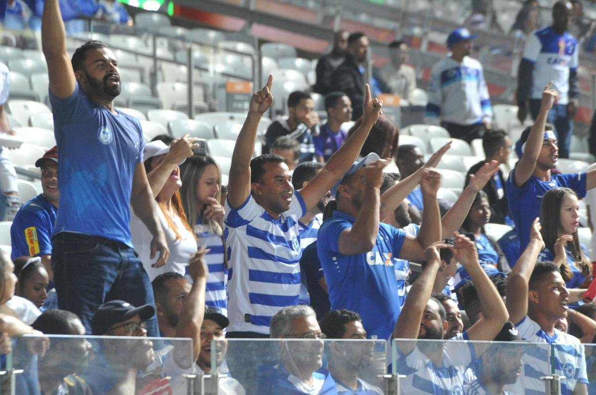 Imagens das torcidas de Cruzeiro e Corinthians no Mineiro