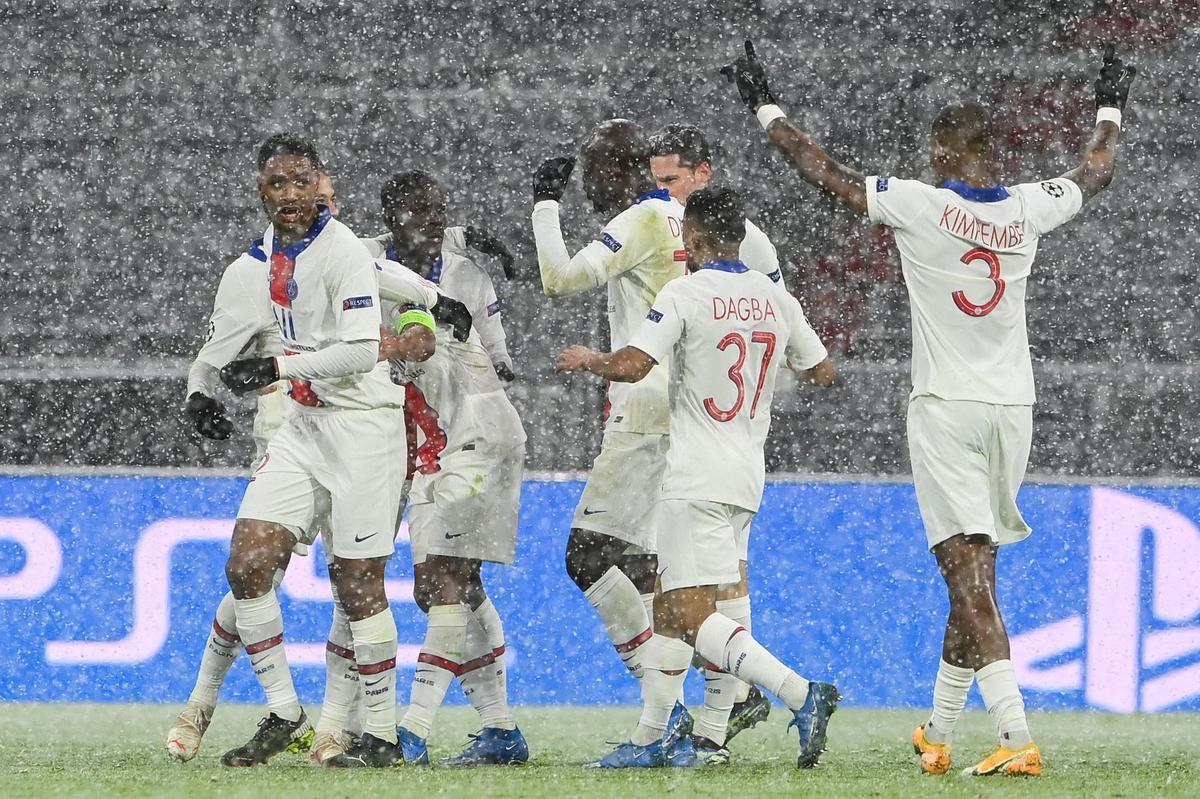 Fotos do jogo entre Bayern de Munique e Paris Saint-Germain, na Allianz Arena, em Munique, pela ida das quartas de final da Liga dos Campees da Europa
