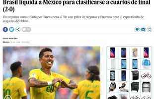 El Pas Mxico: 'Brasil liquida o Mxico e se classifica s quartas de final'