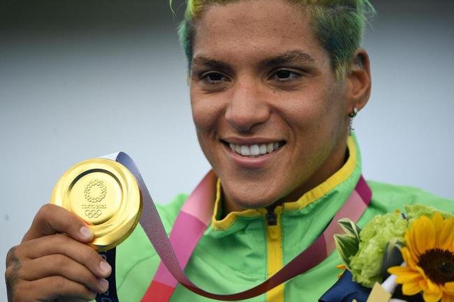 Ana Marcela Cunha conquistou a medalha de ouro na maratona aqu�tica 
