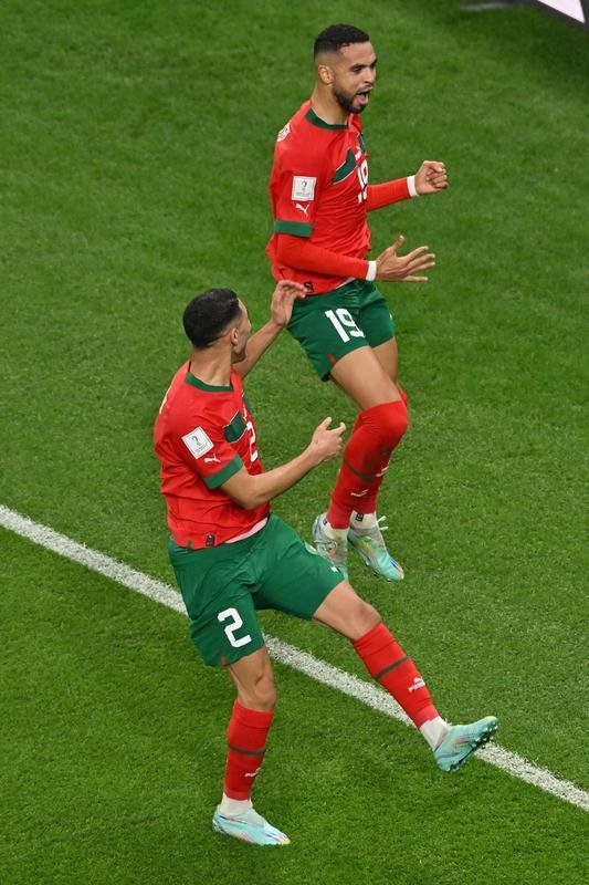 Fotos do gol de Youssef En-Nesyri, de Marrocos, sobre Portugal, pelas quartas de final da Copa do Mundo de 2022, no Catar