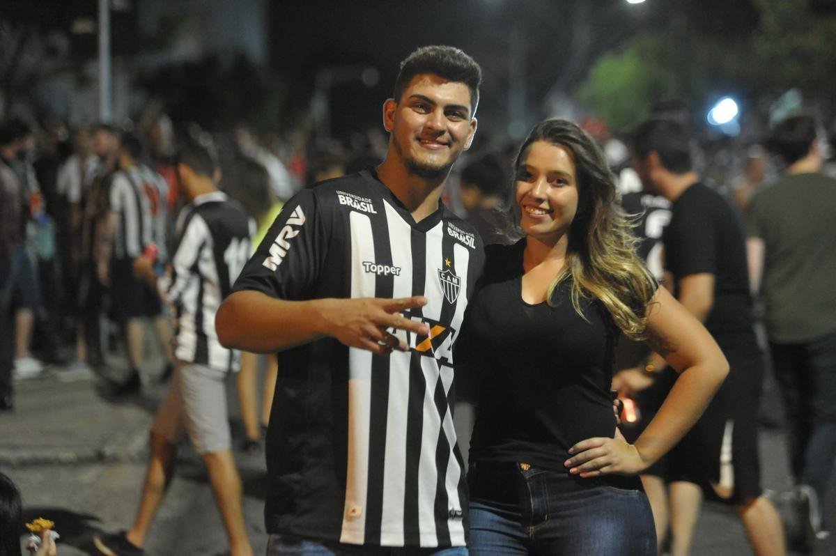 Torcida do Atltico no pr-jogo do duelo com o Defensor, no Independncia, pela Copa Libertadores