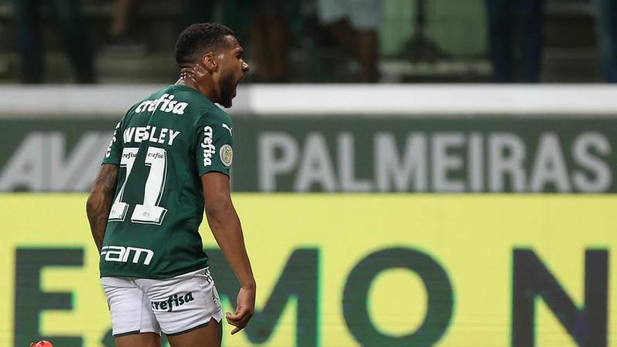 Wesley abriu o placar para o Palmeiras no Allianz Parque: 1 a 0