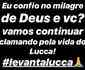 Elisson pede oraes para filho Lucca e cr em milagre; dolos do Cruzeiro reforam corrente positiva