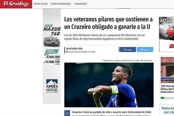 El Gráfico: 'Os pilares de veteranos que seguram um Cruzeiro pela vitória contra La U. O time de Belo Horizonte foi campeão mineiro com um time cheio de jogadores experientes no nível continental'