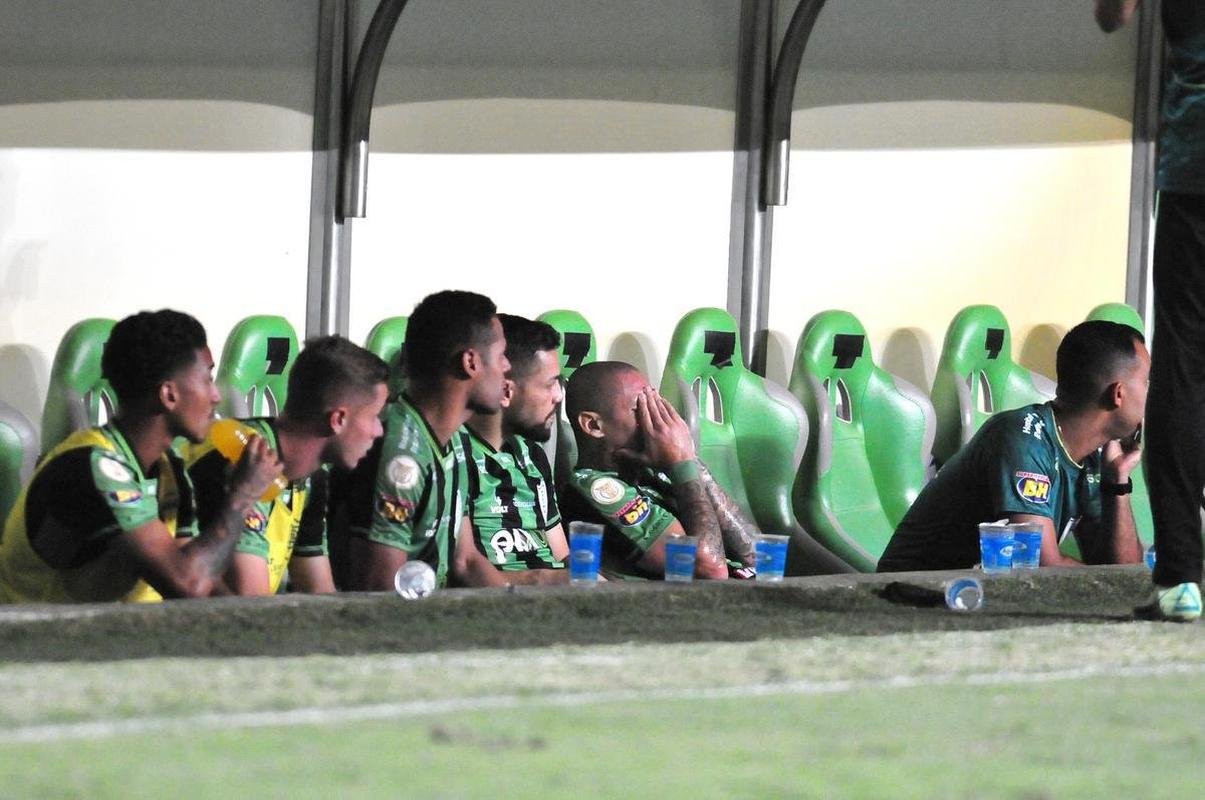 Jogadores e comisso tcnica festejaram muito a vitria com a torcida no dia do aniversrio de 110 anos do Amrica