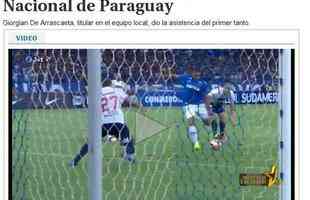 Ovacin (Uruguai): o meio de comunicao uruguaio informou que o Cruzeiro, 'com grande tradio copeira', sofreu para vencer o Nacional-PAR