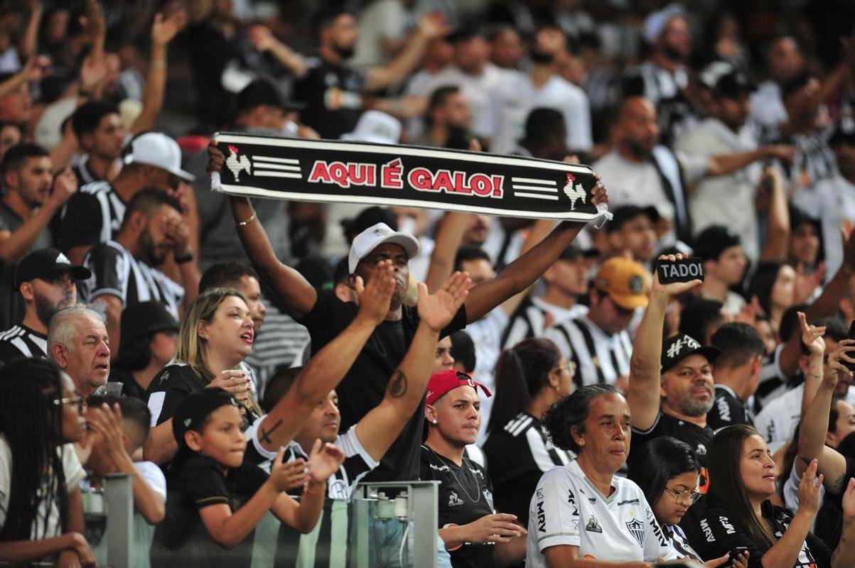 Fotos da torcida do Atltico na partida contra o Palmeiras, no Mineiro, pelas quartas de final da Copa Libertadores 2022