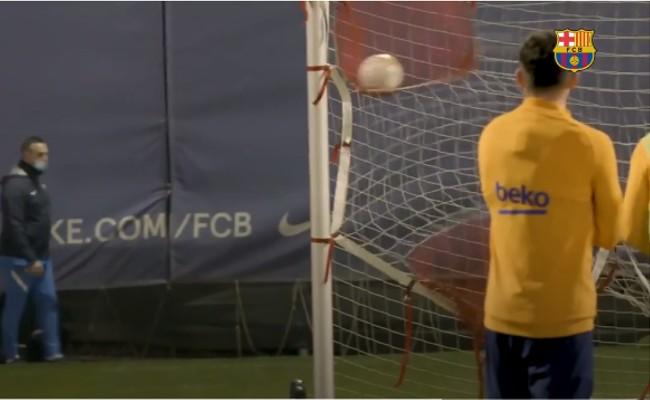 Treino de preciso nas finalizaes do Barcelona