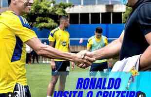 Ao som de 'Sou Ronaldo', do rapper Marcelo D2, Rômulo (meia/lateral) disse que é uma honra fazer parte do mesmo time e compartilhar os mesmos objetivos do novo gestor celeste