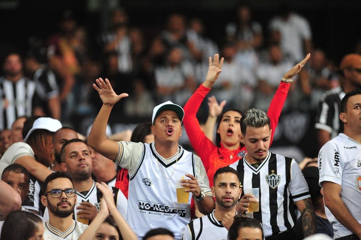 Fotos da torcida do Atltico na partida contra o Palmeiras, no Mineiro, pelas quartas de final da Copa Libertadores 2022