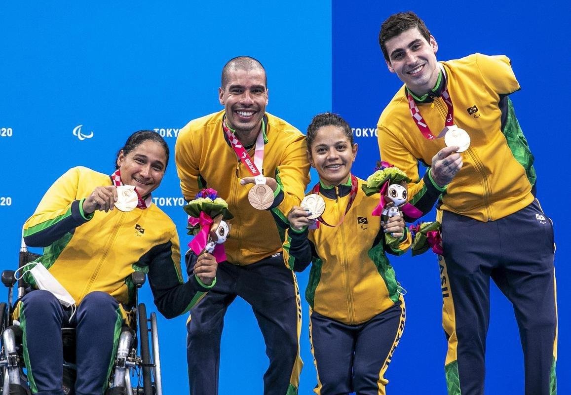 Com Daniel Dias, Patricia Pereira, Talisson Glock e Joana Neves, Brasil levaram o bronze no revezamento 4x50 metros livre 20 pontos na natao
