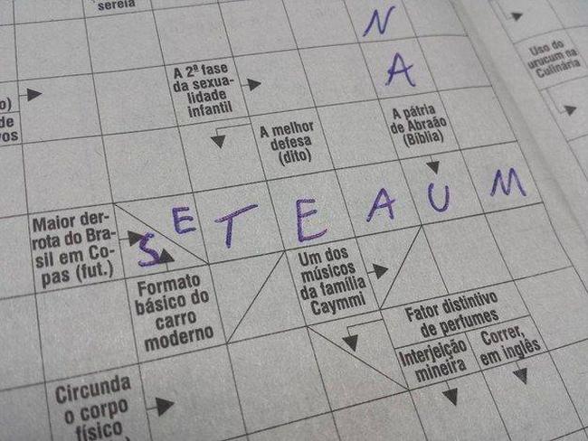 Derrota do Brasil foi parar em palavras cruzadas