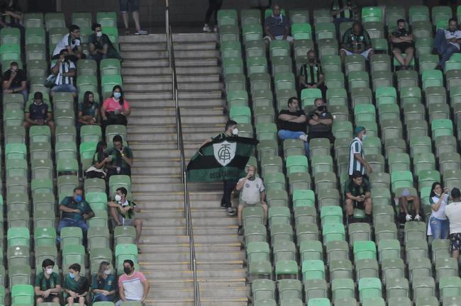 Jogo com o Palmeiras, pela 24 rodada do Campeonato Brasileiro, marcou o retorno do torcedor do Coelho ao Independncia ainda em meio  pandemia da COVID-19 (Juarez Rodrigues/EM/D.A Press)