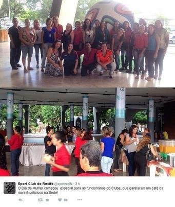 Sport promoveu um café da manhã especial para funcionárias do clube, nesta terça