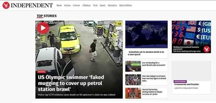 Independent, Inglaterra: 'Nadador olímpico dos EUA inventou assalto para encobrir a confusão em posto de gasolina'