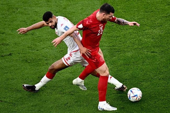 Imagens da partida entre Dinamarca e Tunsia pelo Grupo D da Copa do Mundo.