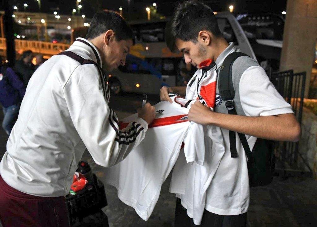Chegada do River Plate a Belo Horizonte para duelo de tera, no Mineiro, contra o Cruzeiro