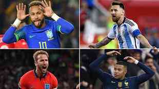 Inglaterra, Argentina, França, Brasil e Espanha são os maiores favoritos a avançar na fase de grupos do Mundial, que começará neste domingo