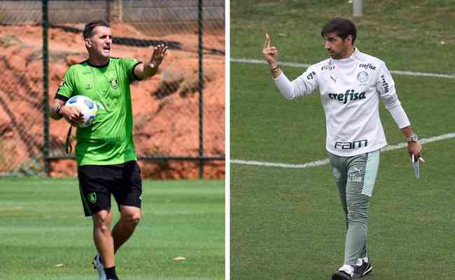 Tcnicos Vagner Mancini, do Amrica, e Abel Ferreira, do Palmeiras