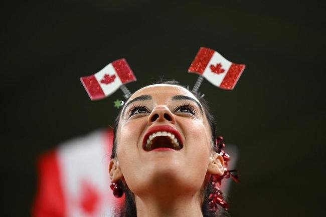 Torcedores de Marrocos e Canad na partida pelo Grupo F da Copa do Mundo 