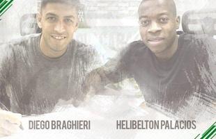 Diego Braghieri (esquerda): zagueiro se transferiu do Lans para o Atltico Nacional / Helibelton Palacios: (direita) zagueiro se transferiu do Club Brugge para o Atltico Nacional