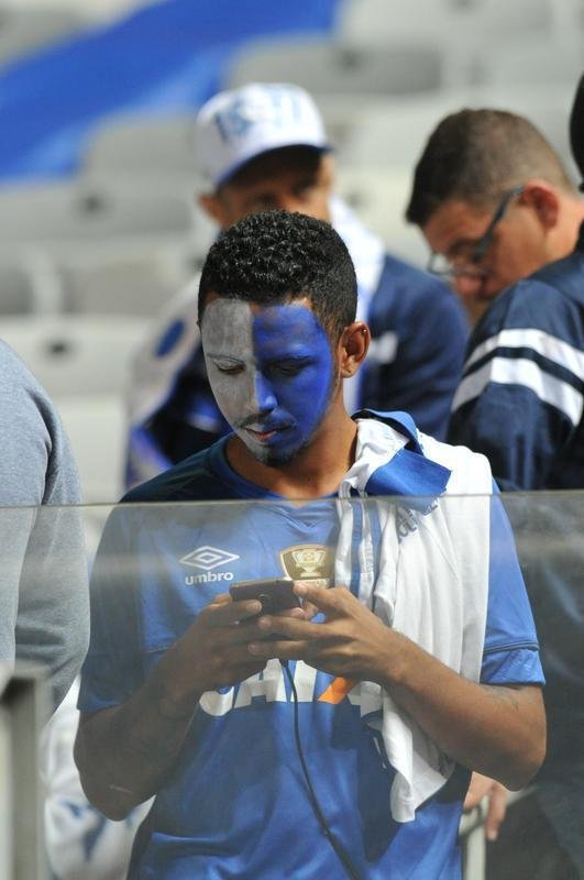 Torcida do Cruzeiro no duelo desta tera, no Mineiro, contra o Racing, pela Libertadores