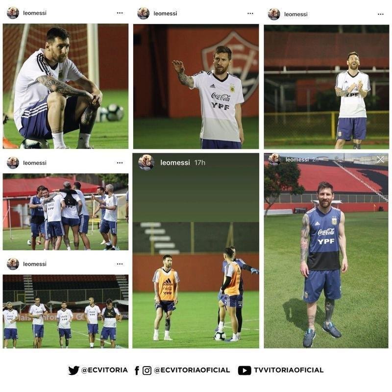 Vitria divulgou fotos de Messi no Barrado 