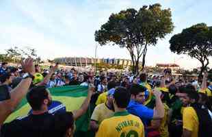 Imagens de ambiente nos arredores do Mineiro antes do jogo entre Brasil e Argentina, pela semifinal da Copa Amrica