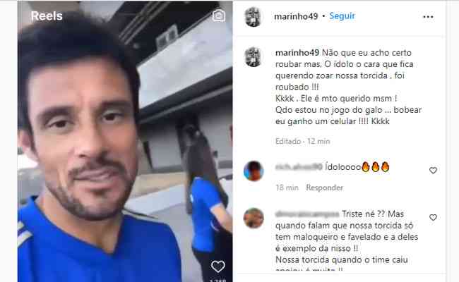 Marinho, ex-Atltico, mocks Fabrcio, robbed in Cruzeiro game