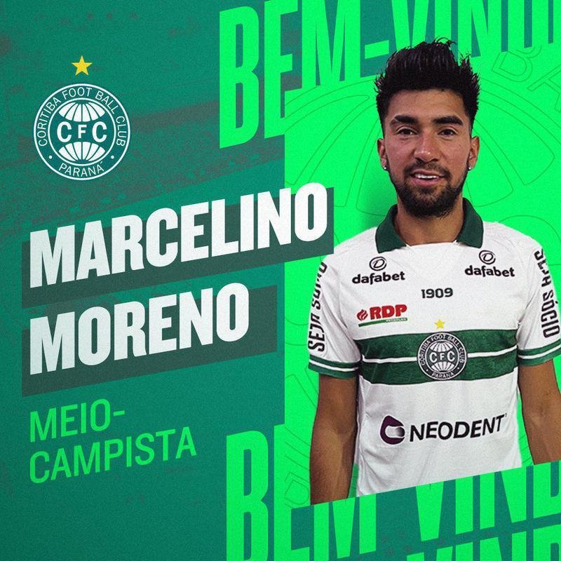Coritiba anunciou o meio-campista Marcelino Moreno