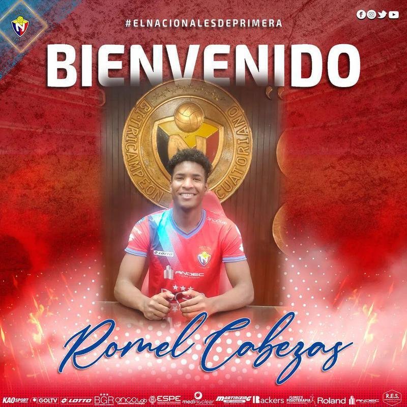 El Nacional (Equador) contratou o zagueiro Romel Cabezas