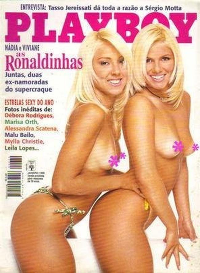 Ndia Frana e Viviane Brunieri foram capa da Playboy em 1998. Elas tambm formaram uma dupla musical.