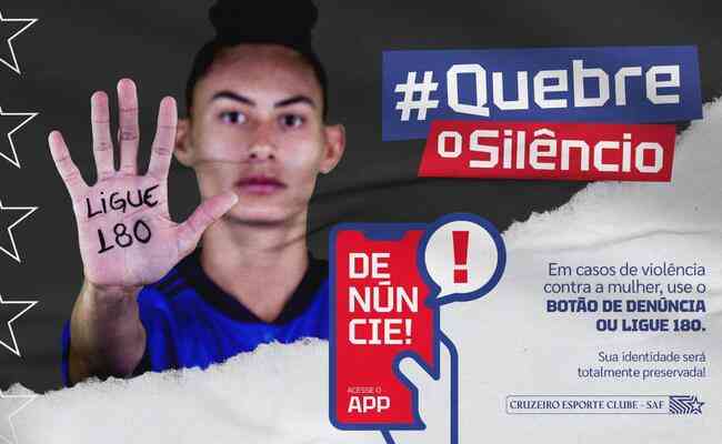 Cruzeiro lançou campanha contra a violência às mulheres