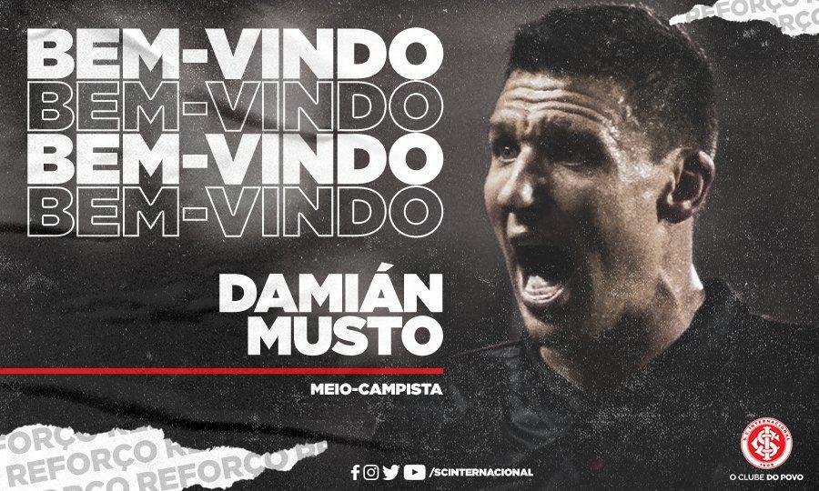 Meia argentino Damin Musto foi contratado pelo Internacional 