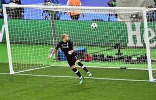 Goleiro Karius, do Liverpool, na partida contra o Real Madrid pela final da Champions League