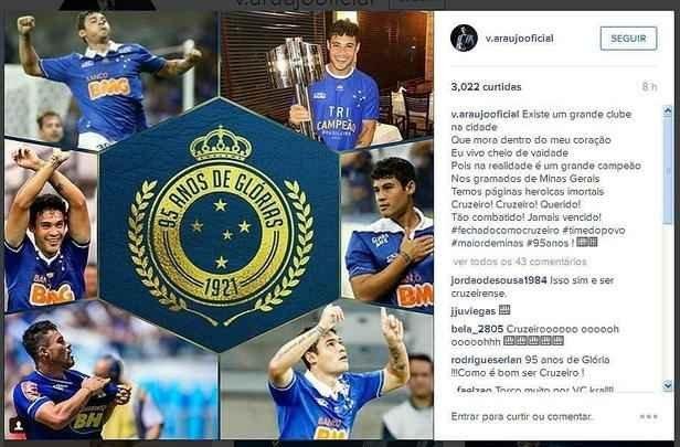 Vinicius Araújo, atacante do Cruzeiro