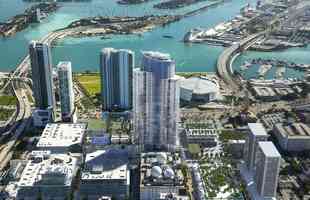 Fotos do condomnio de luxo Paramount Miami Worldcenter, em Miami, onde Hulk acaba de comprar uma cobertura