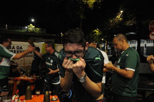 Torcedores do Palmeiras vibraram com a classificao  final da Libertadores aps empate com Atltico no Mineiro