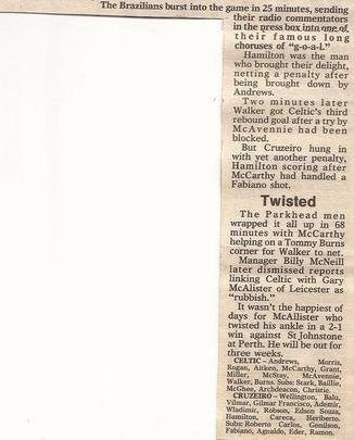 Escalaes das equipes de Celtic e Cruzeiro, segundo jornal escocs