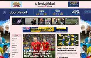 La Gazzetta dello Sport (Itlia) - Em um Mundial 'ao contrrio', Blgica elimina Brasil; De Bruyne top, Neymar flop