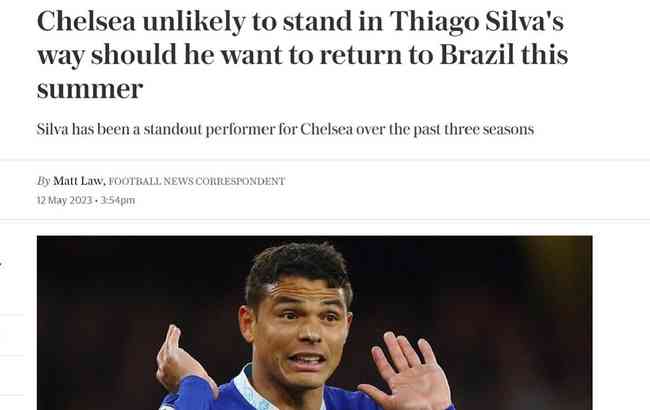 The Telegraph, da Inglaterra, afirma que Chelsea no ir se opor caso Thiago Silva queira voltar ao Fluminense