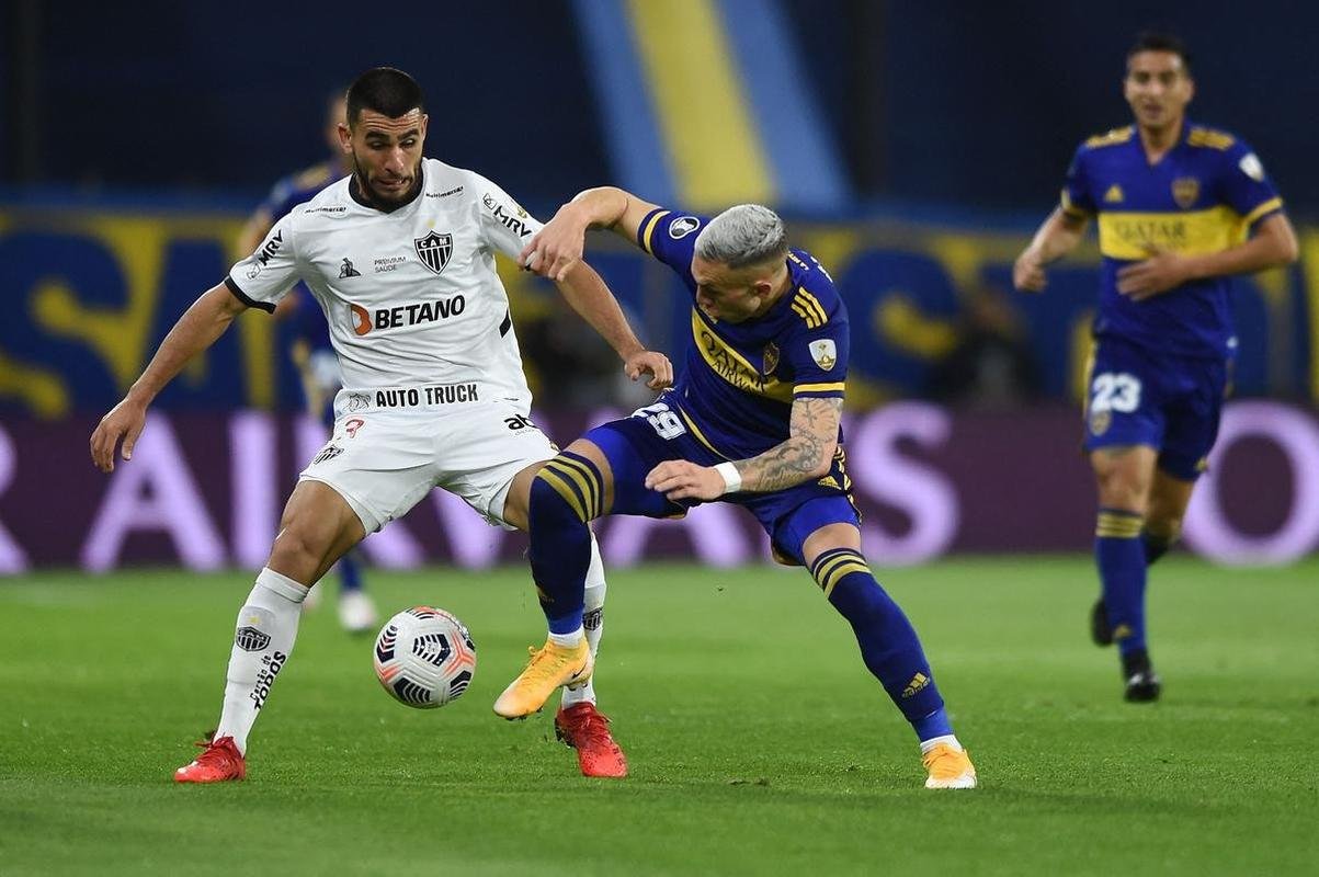 Fotos do jogo entre Boca Juniors e Atltico, na Bombonera, em Buenos Aires, pela ida das oitavas de final da Copa Libertadores de 2021