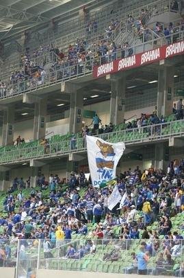 Imagens da torcida do Cruzeiro no jogo contra o Internacional