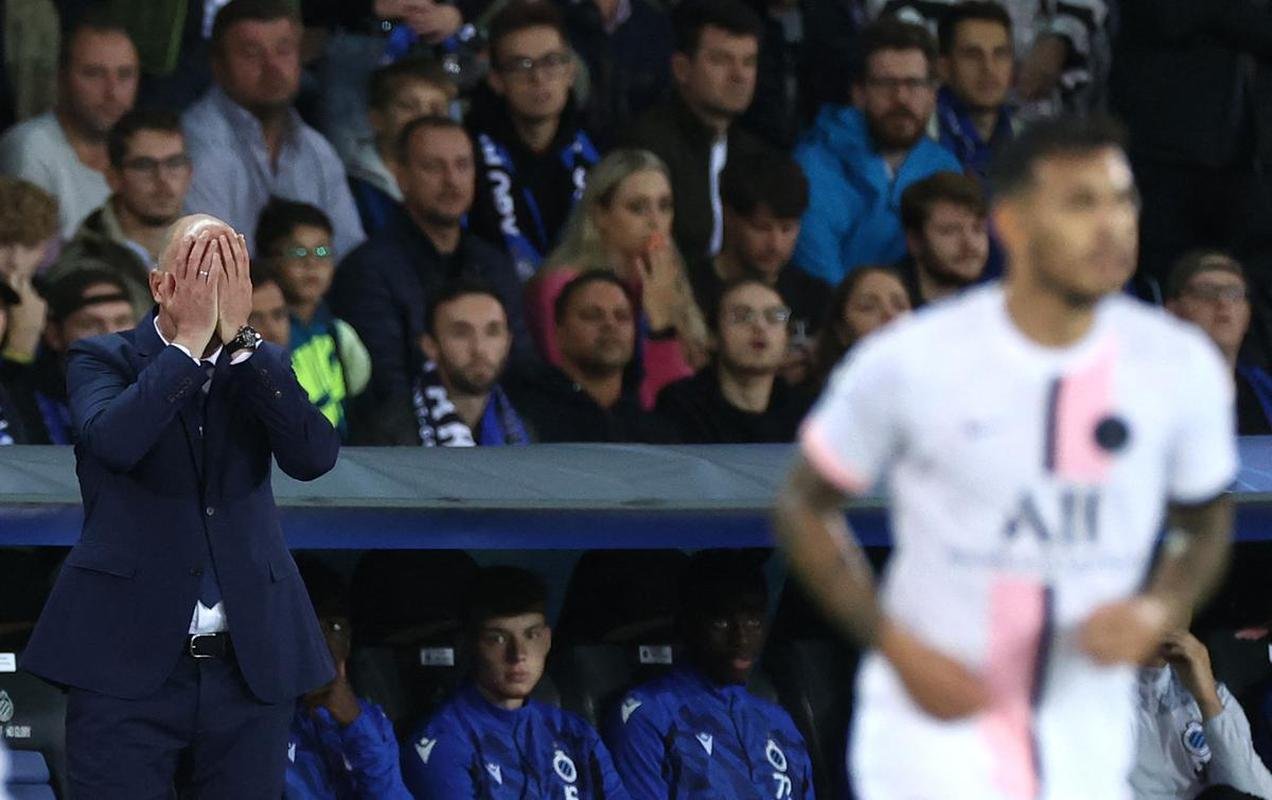 Fotos do empate por 1 a 1 entre Club Brugge e PSG, na Blgica, pela fase de grupos da Liga dos Campees. Time francs contou com Messi, Neymar e Mbapp.