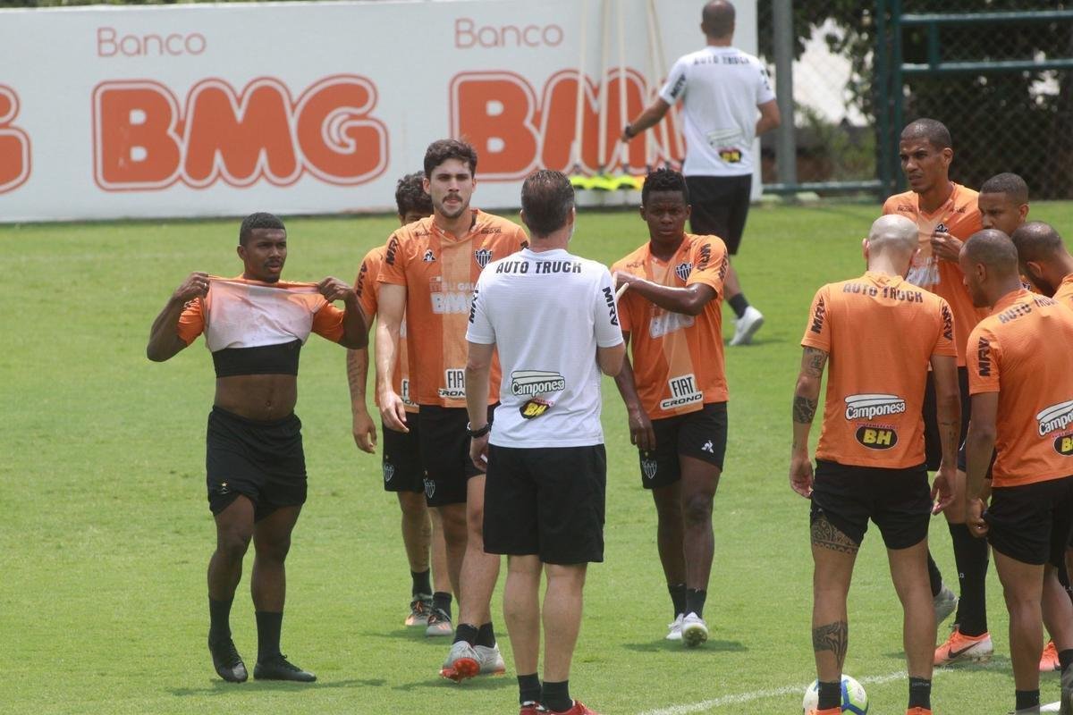 Treino do Atltico em preparao para o jogo de sbado, no Maracan