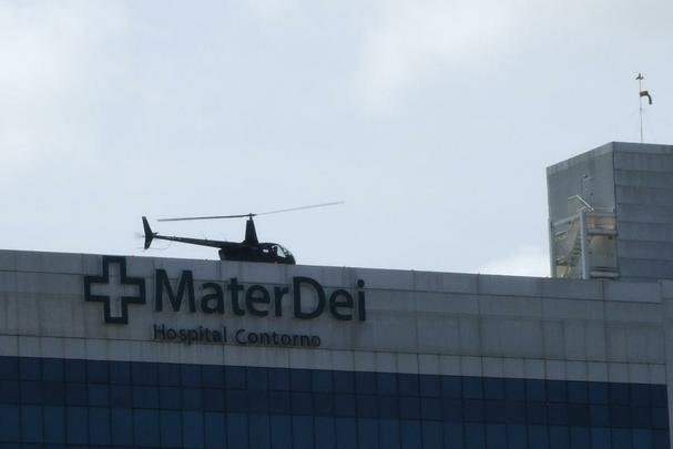 Helicptero levando o jogador decolou do Hospital Mater Dei